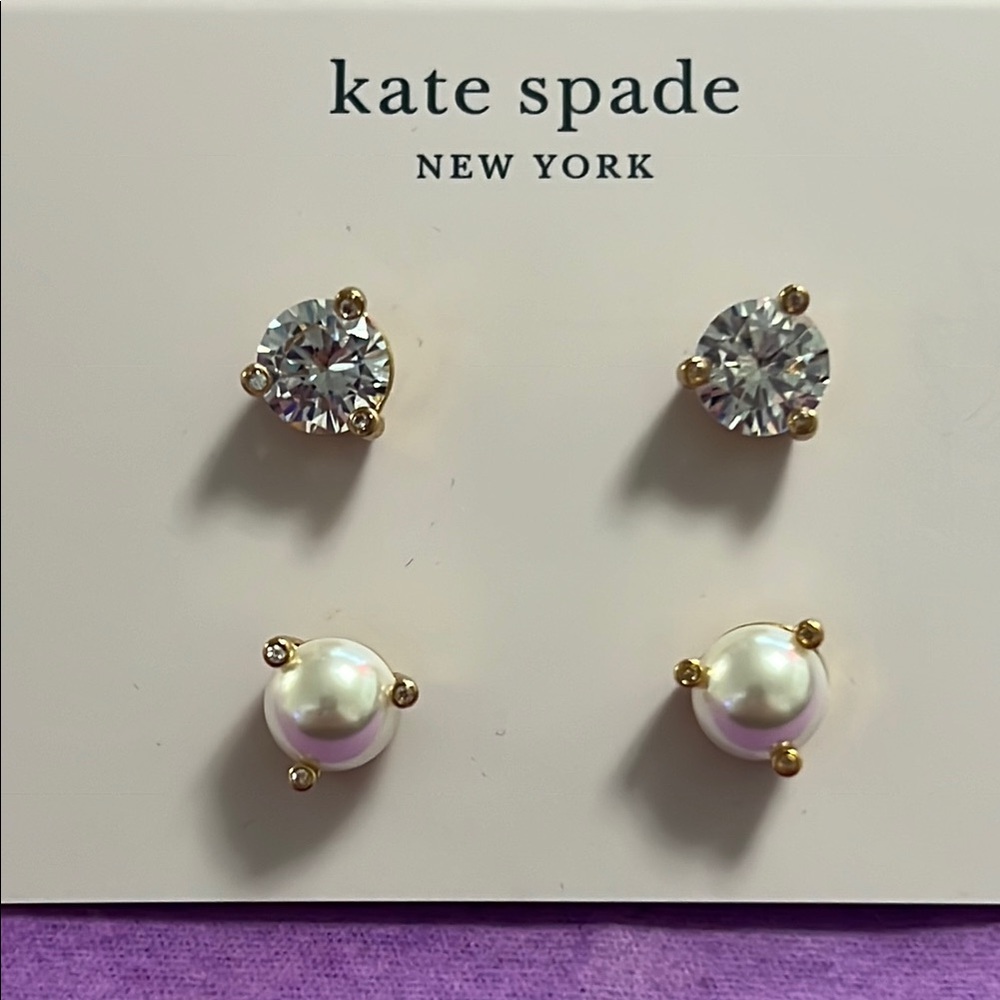 Kate Spade Gold and Silver Stud Earrings Set